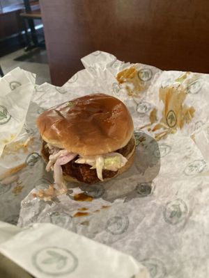 Nashville Hot Chicken Sandwich  at Plant Power Fast Food in Redlands