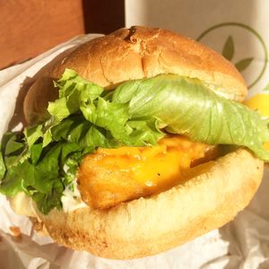 Fish Sandwich  at Plant Power Fast Food in Redlands