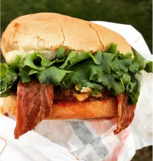 Bacon Cheeseburger  at Plant Power Fast Food in Redlands