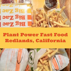 Big Zac & Classics with fries at Plant Power Fast Food in Redlands