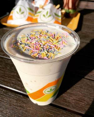 Birthday cake shake at Plant Power Fast Food in Redlands