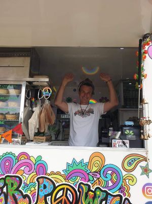 Awesome chef at Flower Power Soul Food in Melton