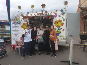 Happy peeps at Flower Power Soul Food in Melton
