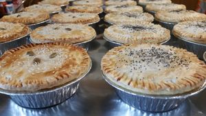 Homemade vegan pies. at Flower Power Soul Food in Melton