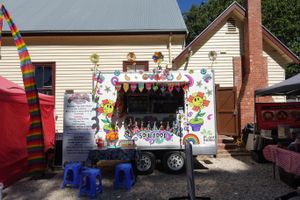 We stand out in a crowd!  at Flower Power Soul Food in Melton