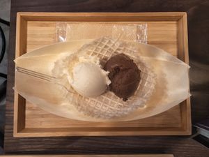 Vegan chocolate and rice milk. at Premarché Gelateria in Tokyo