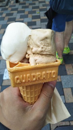 Delicious "yuba" (soy curd sheet) gelato! at Premarché Gelateria in Tokyo