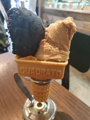 Ninja and Okinawa organic brown sugar and organic kinako at Premarché Gelateria in Tokyo