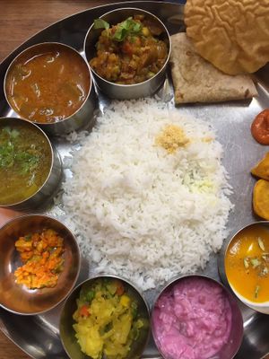 Vegetarian taali set  at Indus Ray in Kobe