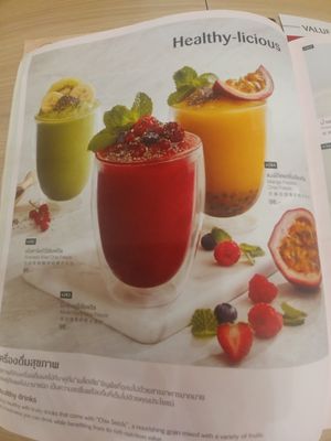 Juice options at S & P in Rayong