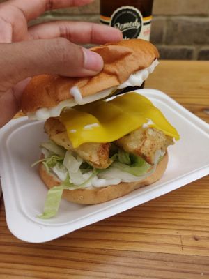 Phish burger  at VBelly in South West London