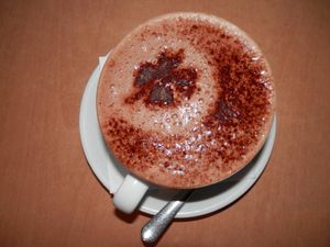 Hot chocolate with soya milk at The Loft in Spalding