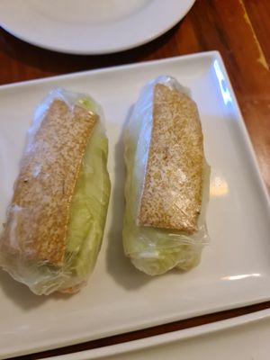 Rice paper rolls at Mekong in Launceston