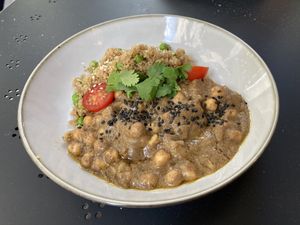 Masala with potatoes, weekly menu (so tasty!)  at Umami Good Food in Tenerife