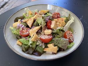 Salad with cheese and melon, weekly menu at Umami Good Food in Tenerife