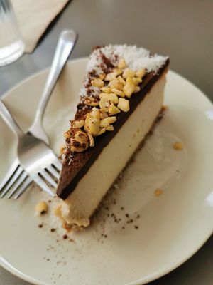 Coconut cheesecake, really tasty at Umami Good Food in Tenerife