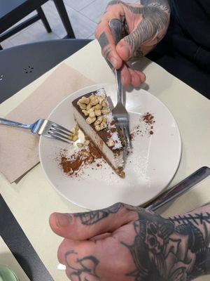 Tiny but delicous Bounty cake  at Umami Good Food in Tenerife