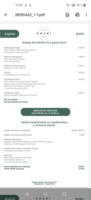  at Umami Good Food in Tenerife