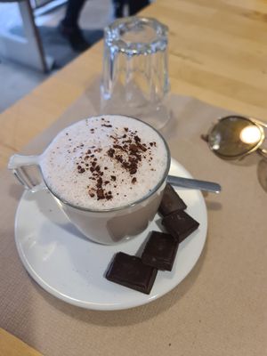 Hazelnut hot chocolate at Umami Good Food in Tenerife