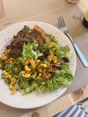 Delicious gluten-free vegan quiche packed with mushrooms! Menu seems to change seasonally but it’s a beautiful place ~ so nice to have this option on Tenerife   at Umami Good Food in Tenerife