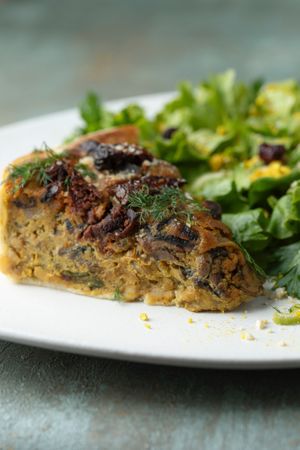 QUICHÉ de champiñones y tomates  deshidratados  at Umami Good Food in Tenerife