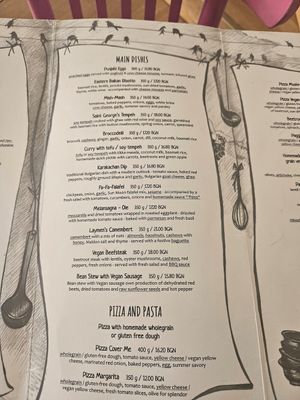 Menu at SunMoon - Solunska in Sofia