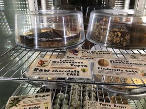 Raw cakes on display at SunMoon - Solunska in Sofia