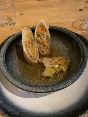 Veg spring rolls at Kahuna in Newquay