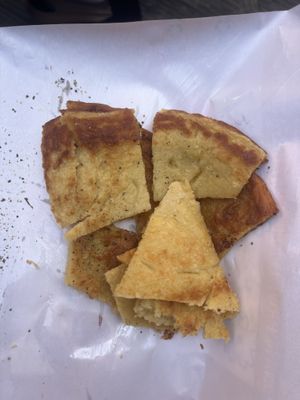 Farinata “chickpea pies"  at Il Discovolo in Manarola