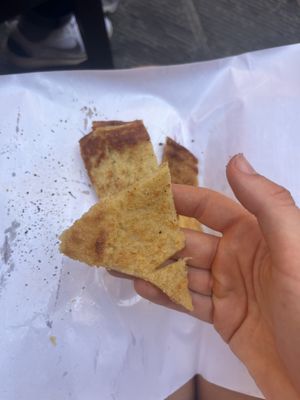 Single piece of farinata  at Il Discovolo in Manarola