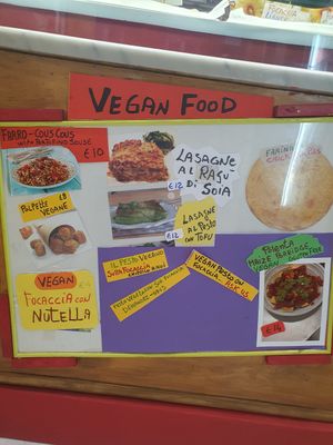 All the vegan food available at Il Discovolo in Manarola