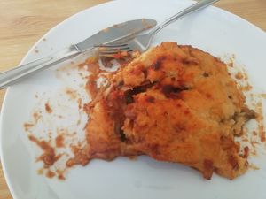 Vegan moussaka at deli on the hill in Tenerife