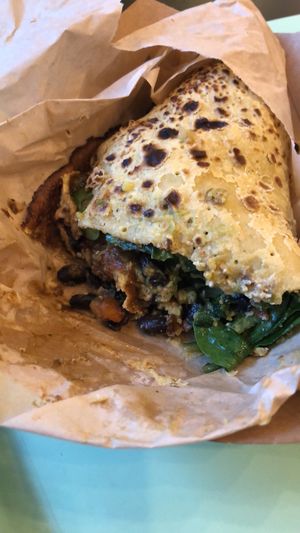 vegan wrap with chickpea flour  at kastami'S in Vigo