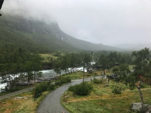 Window view at Mjølfjell UH in Voss