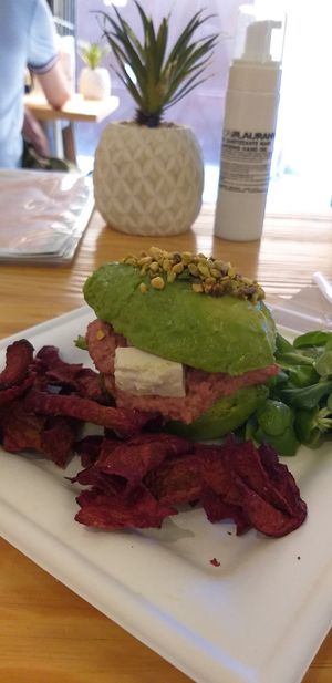 Vegan hamburger at Avocado Bar in Rome