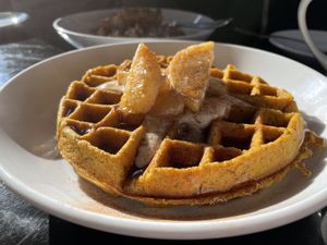 Pumpkin spice waffle  at Sage and Cinder in Mukilteo