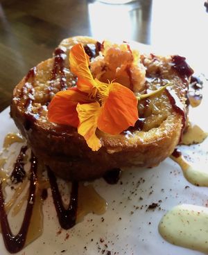 French toast for brunch (this is the gluten free option!). at Sage and Cinder in Mukilteo