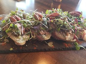 Wild mushroom bruschetta at Sage and Cinder in Mukilteo