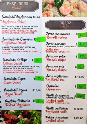 Menu 3 of 9, March 2023 (only sections with veggie options) at Shawarma Hot in Puerto Villamil