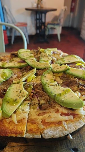 Pizza sem glúten at La Casa Organica in Santiago