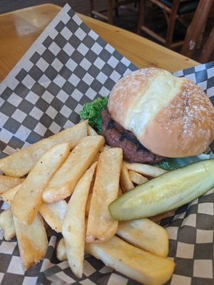 Beyond burger at Annie Creek Restaurant and Gift Shop in Crater Lake Hwy