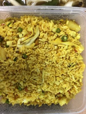 Pineapple rice through grab food  at Yuan Xiang Vegetarian Food 圆香素食 - Tampines in East Singapore