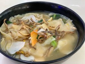 Pumpkin Mee Hoon Kuay.
Photo by Henry Lau aka Mr Purple. at Yuan Xiang Vegetarian Food 圆香素食 - Tampines in East Singapore