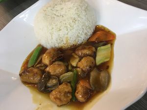 Sesame oil chicken rice  at Yuan Xiang Vegetarian Food 圆香素食 - Tampines in East Singapore