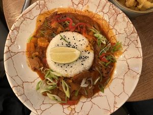 Laksa coconut curry with pulled Oomph #Veganuary at All Bar One - Wimbledon in South West London
