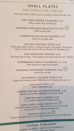 Small plates at All Bar One - Battersea in South West London