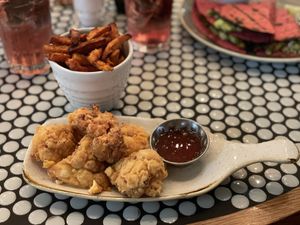 Cauliflower bites and sweet potato fries - All Bar One, Edinburgh Airport  at EDI - All Bar One in Edinburgh