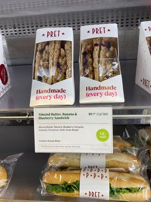 Vegan sandwiches  at Pret A Manger - Broadway & 53rd in New York City