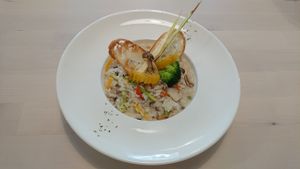 vegan cream risotto at Lumiere in Zhubei