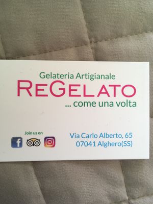 address at Regelato Gelateria Artigianale in Alghero
